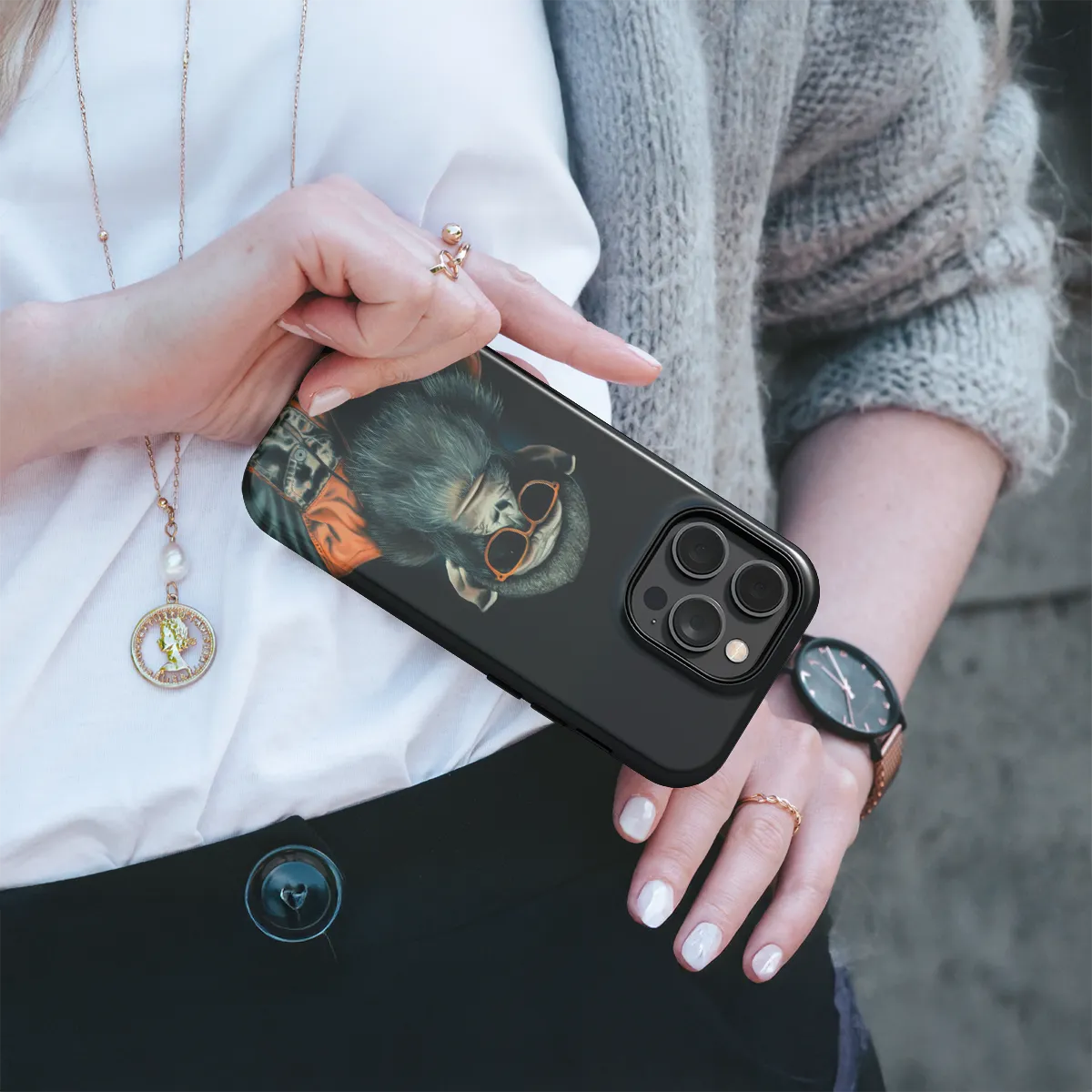 Mrs.Grey telefono dėklas - Beždžionė