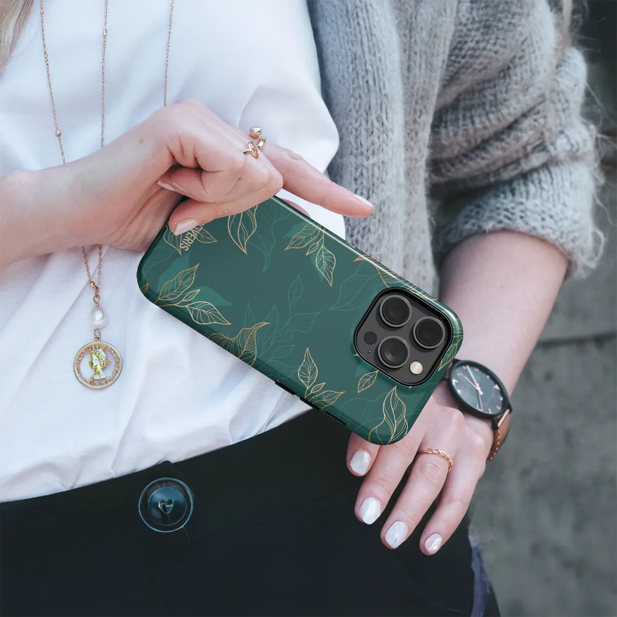 Telefono dėklas - Drawn Leafs