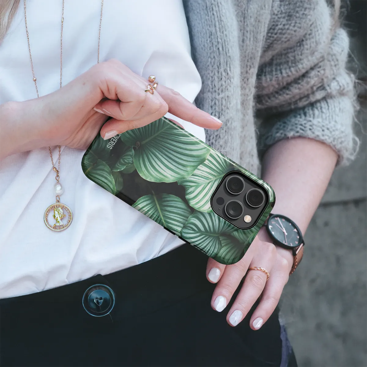 Telefono dėklas - Green Leafs