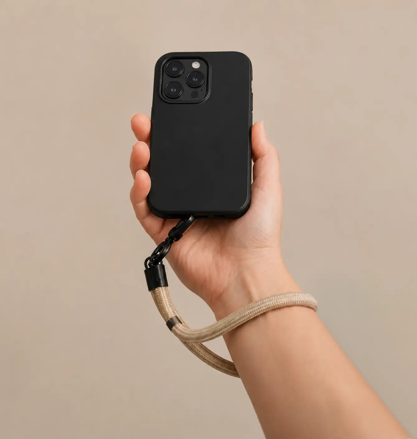 Klasikinis telefono dirželis MINI smėlinė spalva
