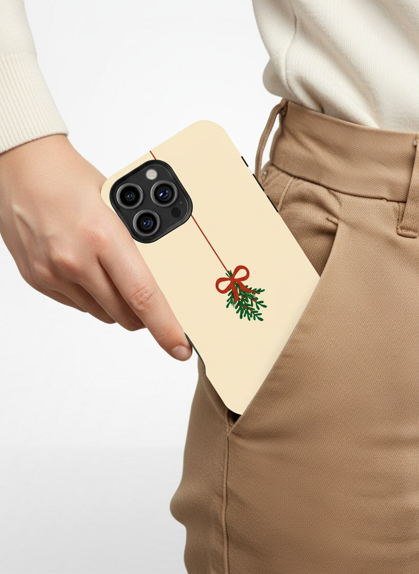 Hand putting phone case into pants pocket Telefono dėklas - Mistletoe