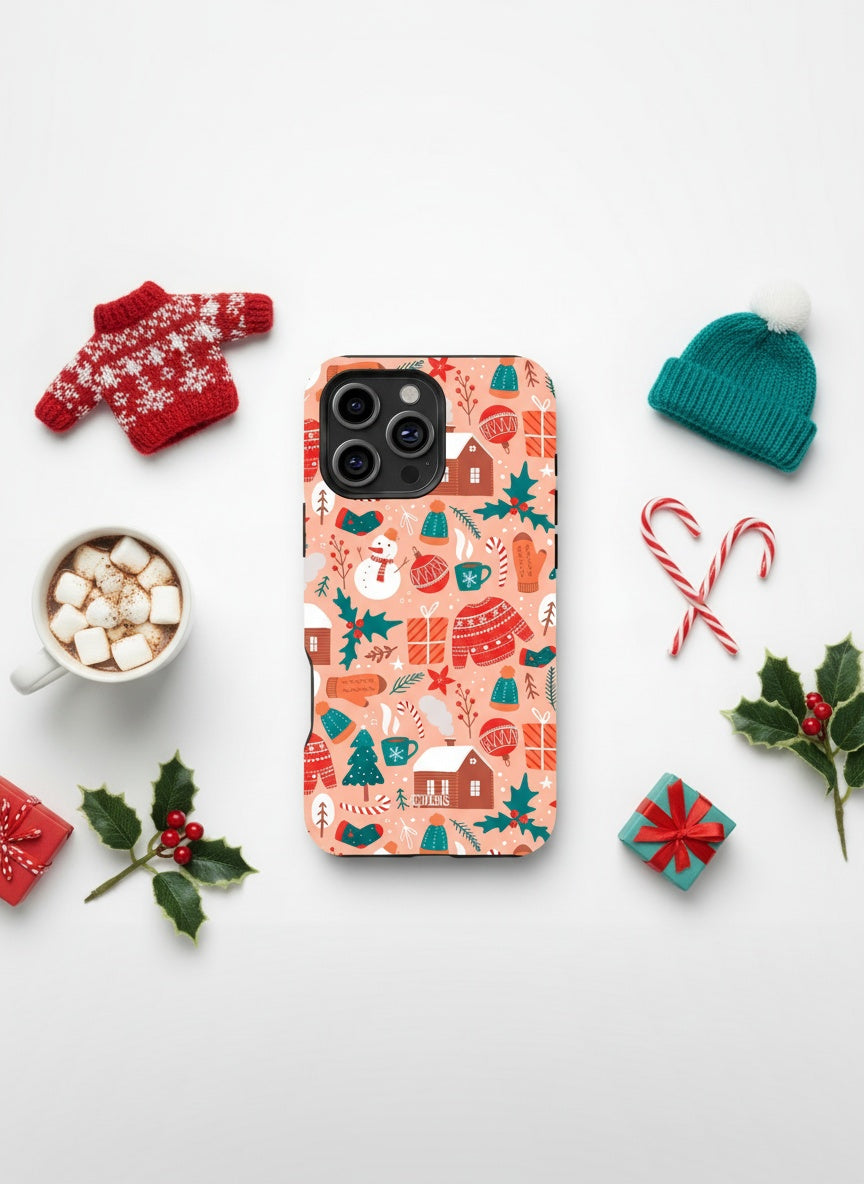 Flat lay composition of phone case Telefono dėklas - Winter Keepsake
