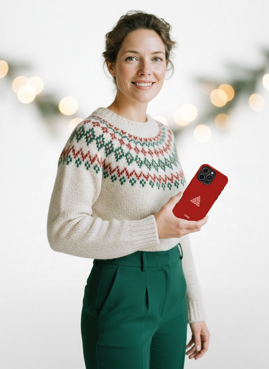 Person holding phone with Telefono dėklas - Peppermint