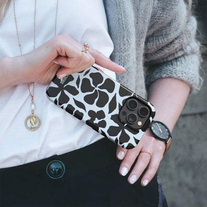 Telefono dėklas - Black flowers