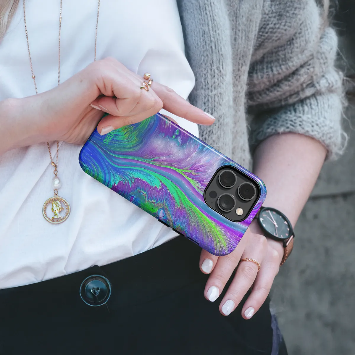 Telefono dėklas - Purple feather