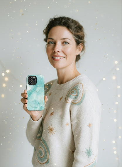 Person holding phone with Telefono dėklas - Iceflow