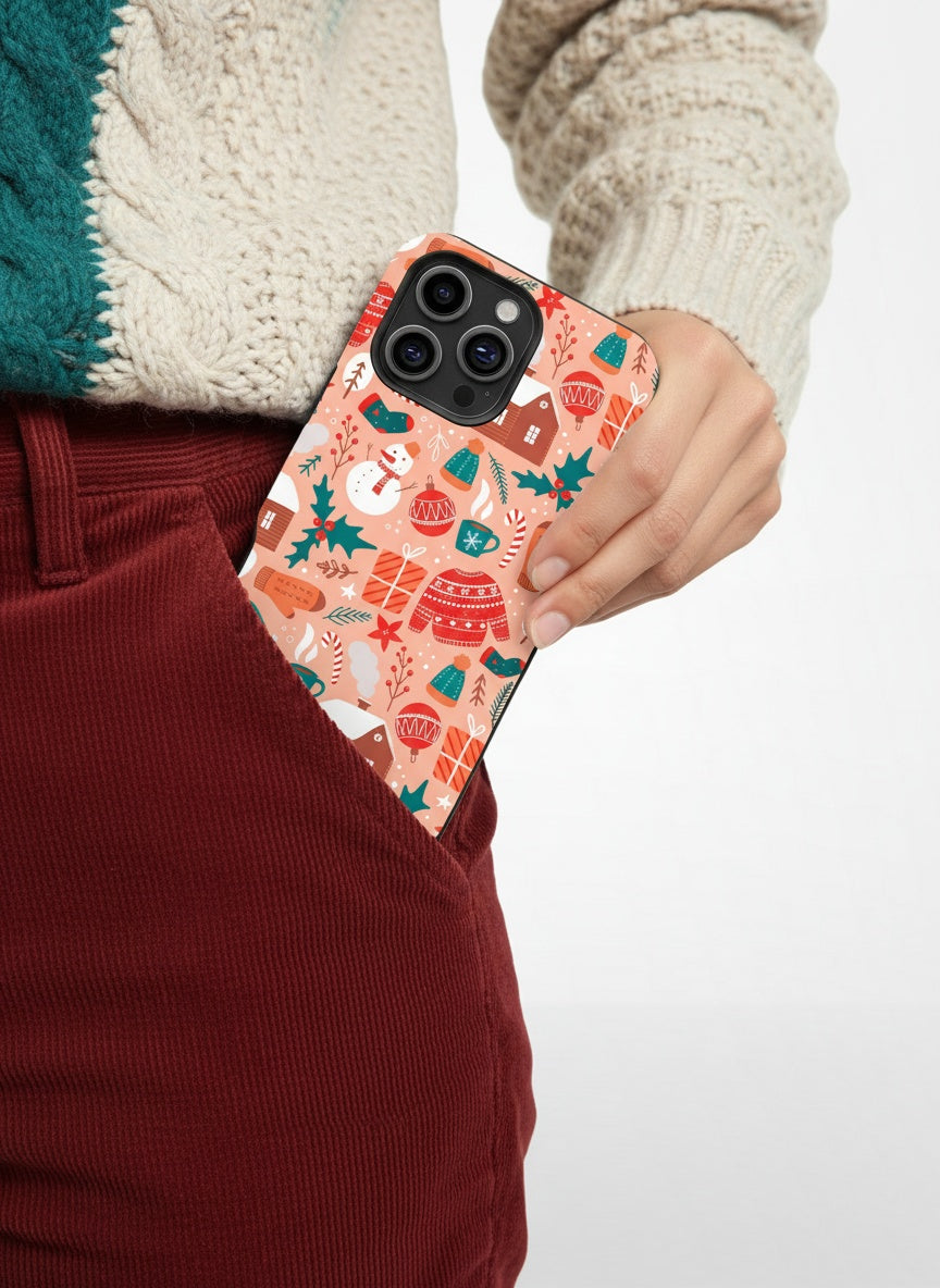 Hand putting phone case into pants pocket Telefono dėklas - Winter Keepsake