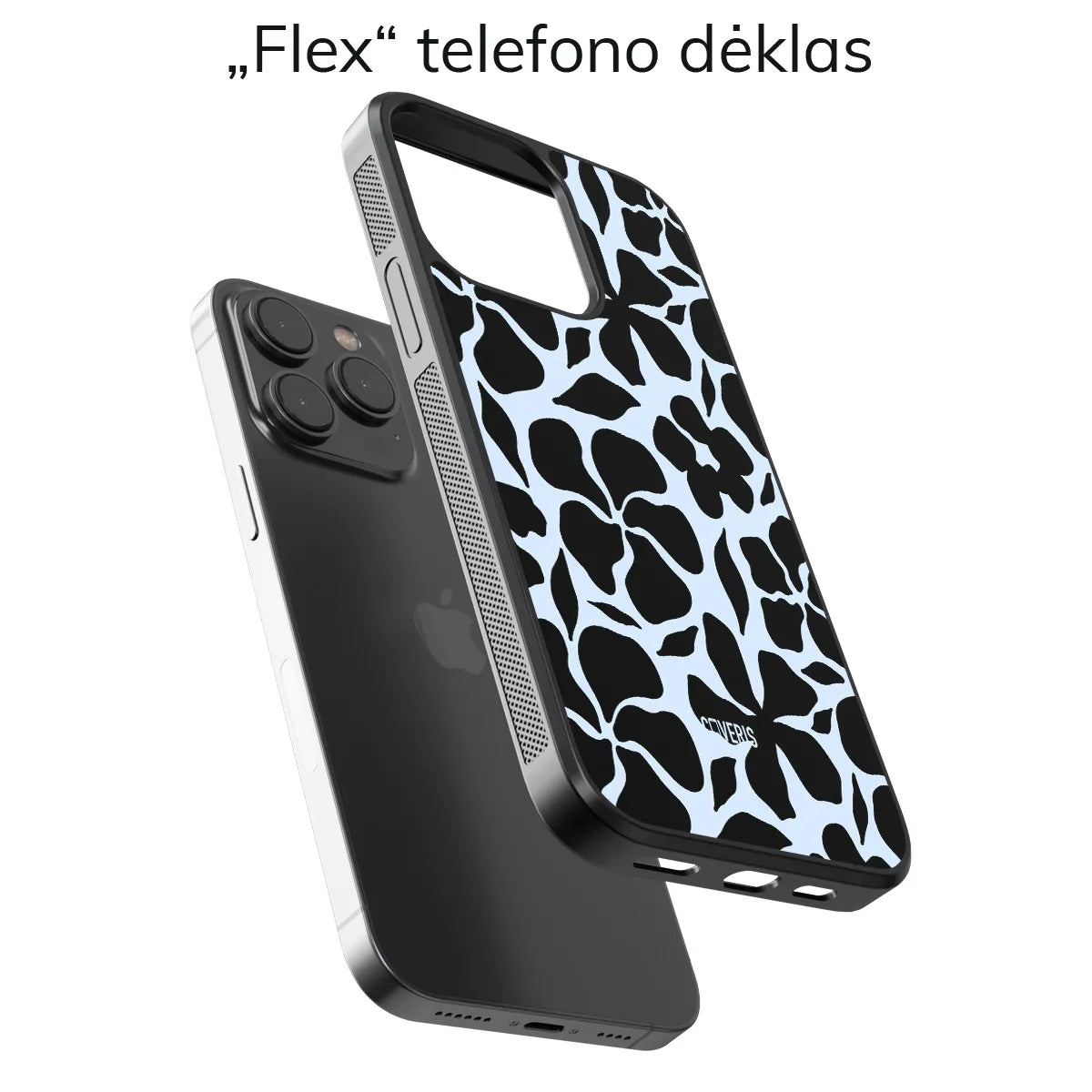 Telefono dėklas - Black flowers
