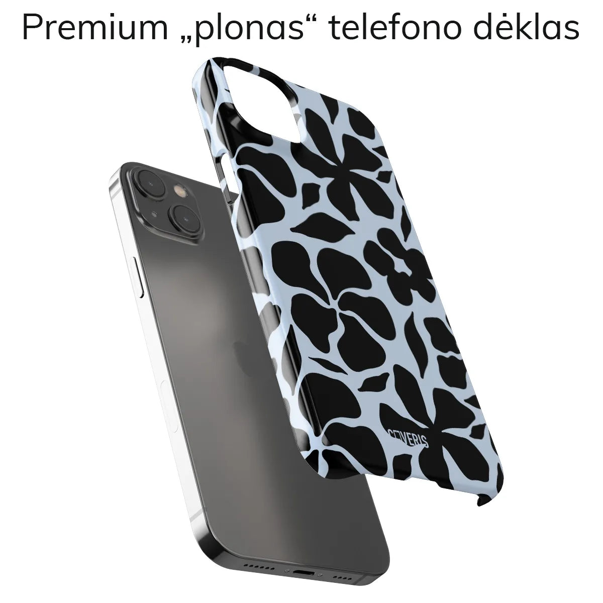 Telefono dėklas - Black flowers