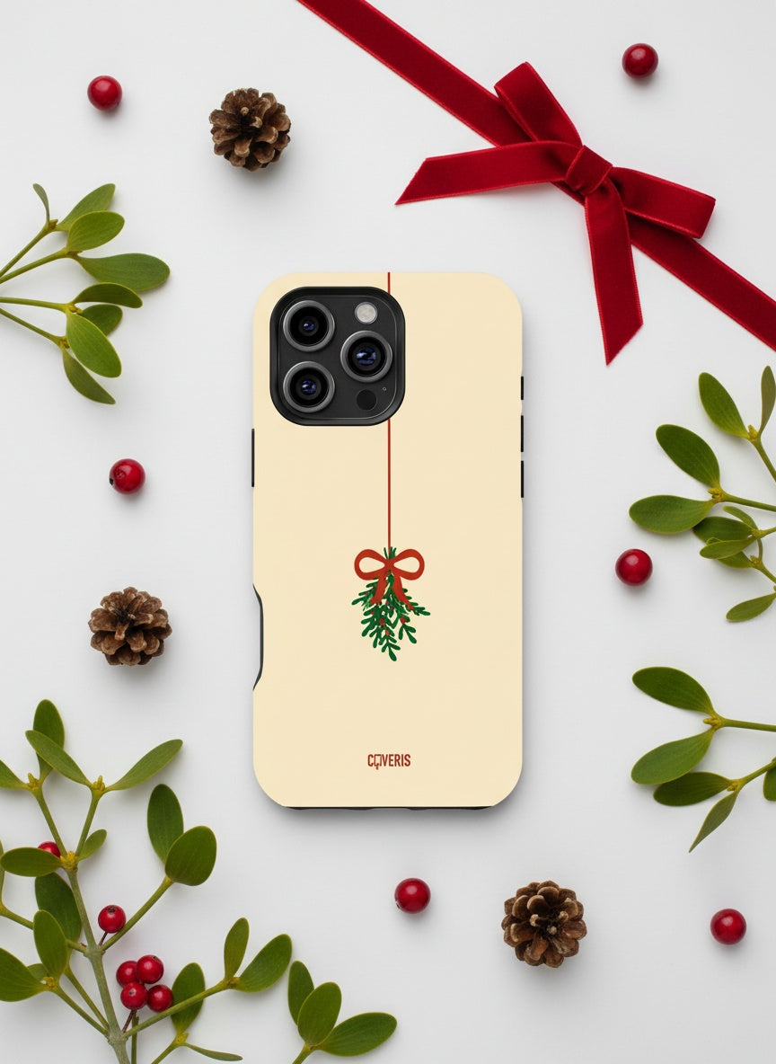 Flat lay composition of phone case Telefono dėklas - Mistletoe