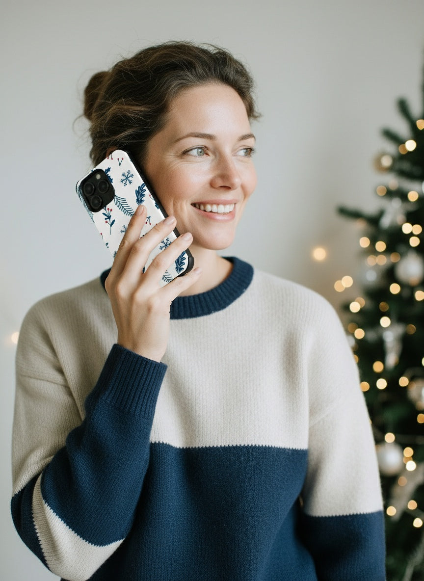 Model talking on phone with case Telefono dėklas - Nordic Neat