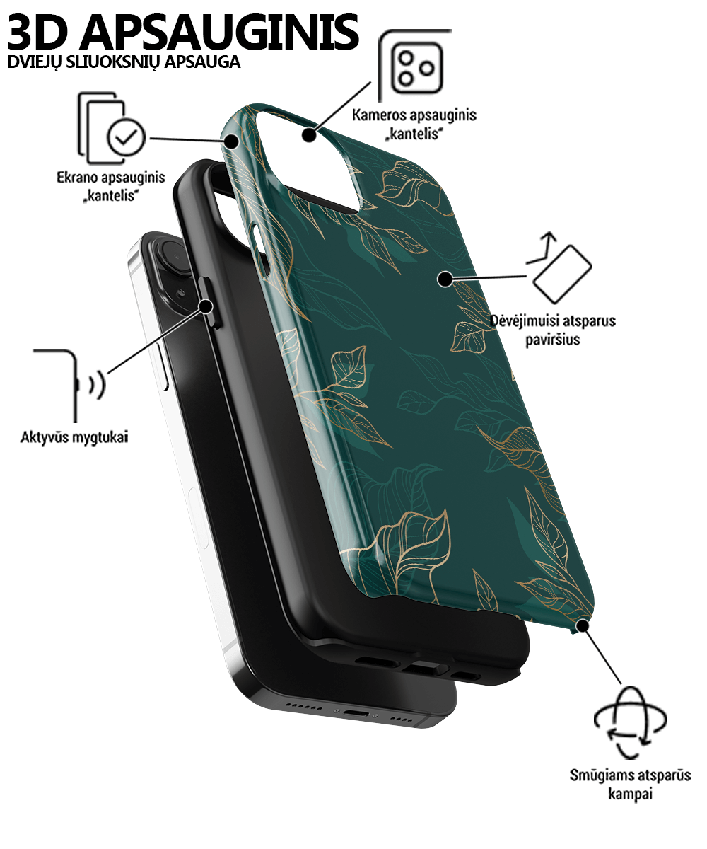 DRAWN LEAFS - iPhone 15 Pro phone case
