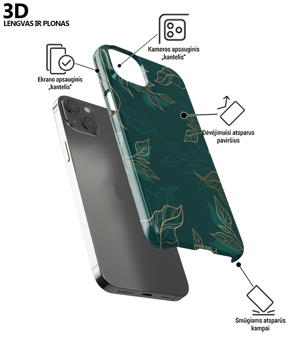 DRAWN LEAFS - Samsung A35 telefono dėklas