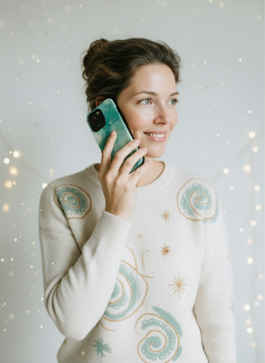 Model talking on phone with case Telefono dėklas - Iceflow