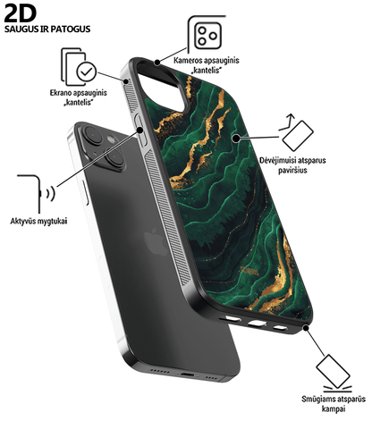 GREEN MARBLE - Samsung Galaxy S23 plus telefono dėklas