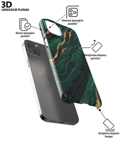 GREEN MARBLE - Samsung Galaxy S22 plus telefono dėklas