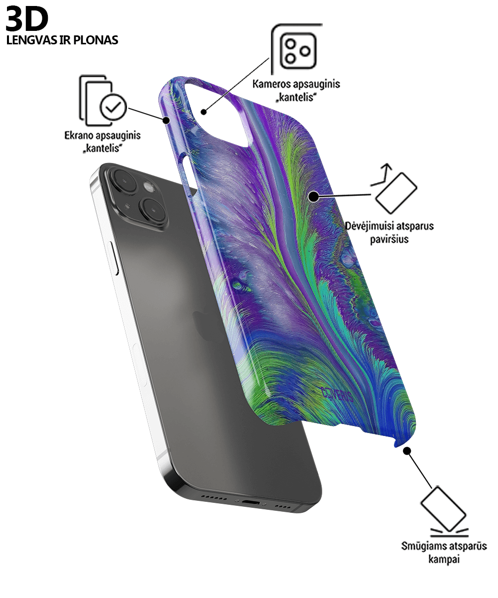 PURPLE FEATHER - Samsung Galaxy A50 telefono dėklas